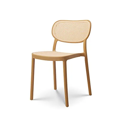 Kosmi - Chaise de Salle à Manger Moutarde Style Vintage