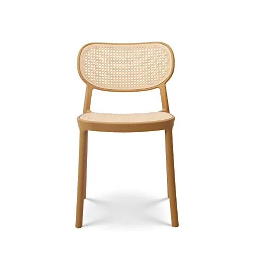 Kosmi - Chaise de Salle à Manger Moutarde Style Vintage