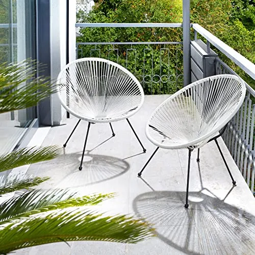 TecTake 2 chaises de Jardin Lot de 2 fauteuils de Jardin extérieur chaises d’extérieur bancs de Jardin – diverses Couleurs (Noir)