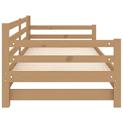 Festnight canape Convertibles,canapé-lit 2 Places,bz Convertible 2 Places,lit Banquette,lit Coulissant 2 Personnes,Lit Double en Bois pour Adultes Enfants- 2X(90x200) -Marron Miel-Type 1