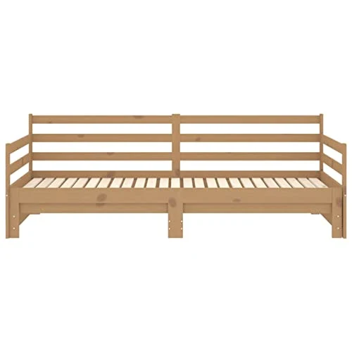 Festnight canape Convertibles,canapé-lit 2 Places,bz Convertible 2 Places,lit Banquette,lit Coulissant 2 Personnes,Lit Double en Bois pour Adultes Enfants- 2X(90x200) -Marron Miel-Type 1