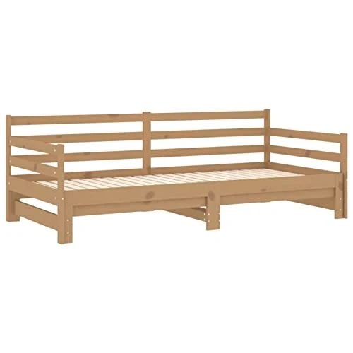 Festnight canape Convertibles,canapé-lit 2 Places,bz Convertible 2 Places,lit Banquette,lit Coulissant 2 Personnes,Lit Double en Bois pour Adultes Enfants- 2X(90x200) -Marron Miel-Type 1