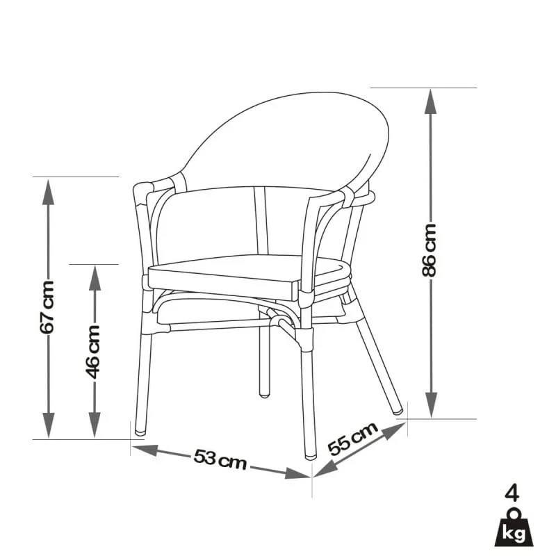 Fauteuil Leon - Polyrotin/Aluminium