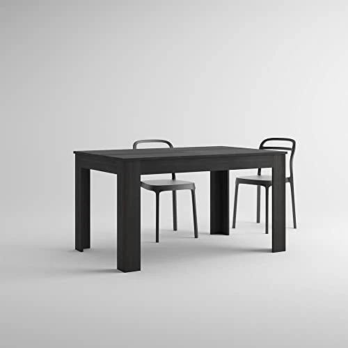MOBILI FIVER, Table Extensible Cuisine, Easy, Frêne Noir, 140 x 90 x 77 cm, Mélaminé, Made in Italy