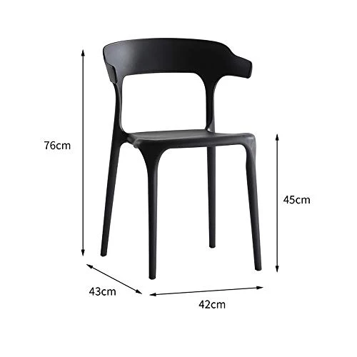 Bureau en Plastique Chaise Klaxon avec Dossier Dining Chair Hôtel Négociation Chaise D'extérieur Chaise De Loisirs, Stable Et Durable 4 Pack,Rouge