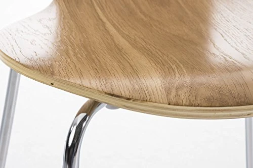 CLP Lot De 4 Chaises Empilables Robustes Diego I Chaises Empilables en Bois avec Dossier I Siège Confortable Forme Ergonomique I Pratique, Couleur:chêne
