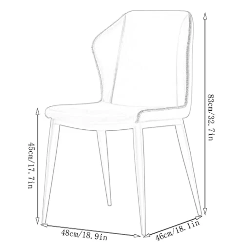 Chaise latérale de cuisine en cuir PU pour salon, cuisine, comptoir de salon, chaise ergonomique, pieds en métal en acier carbone robuste (couleur : rouge)