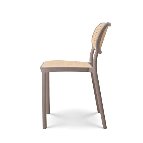 Kosmi - Chaise de Salle à Manger Beige Style Vintage
