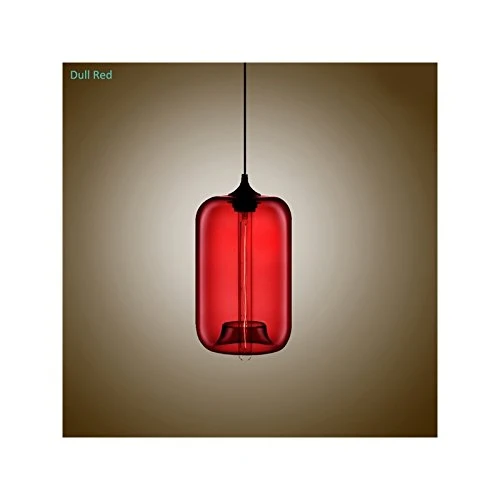 HomeLava Lustre Suspension en Verre E27 70W Lampe Abat-jour H34cm Luminaire Moderne Décoration, pour Salle,Cuisine,Salon,Chambre d’enfant (Bleu)