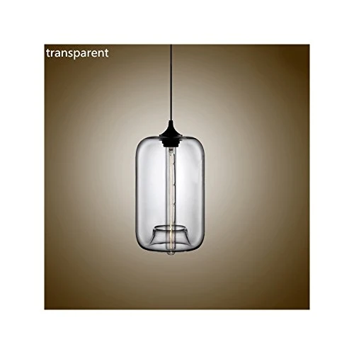 HomeLava Lustre Suspension en Verre E27 70W Lampe Abat-jour H34cm Luminaire Moderne Décoration, pour Salle,Cuisine,Salon,Chambre d’enfant (Bleu)