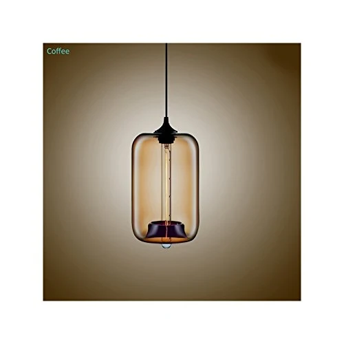 HomeLava Lustre Suspension en Verre E27 70W Lampe Abat-jour H34cm Luminaire Moderne Décoration, pour Salle,Cuisine,Salon,Chambre d’enfant (Bleu)