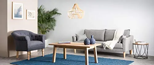 Miliboo Canapé scandinave 3 Places en Tissu Gris et Bois Clair Kate