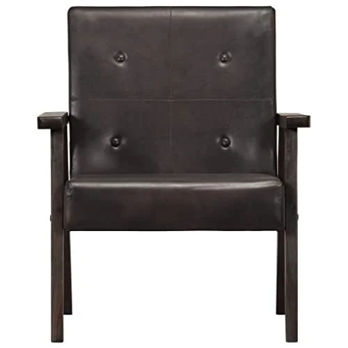 vidaXL Fauteuil Chaise de Chambre à Coucher Siège de Salon Meuble Mobilier de Salon Maison Intérieur Salle de Séjour Bureau Gris Cuir Véritable