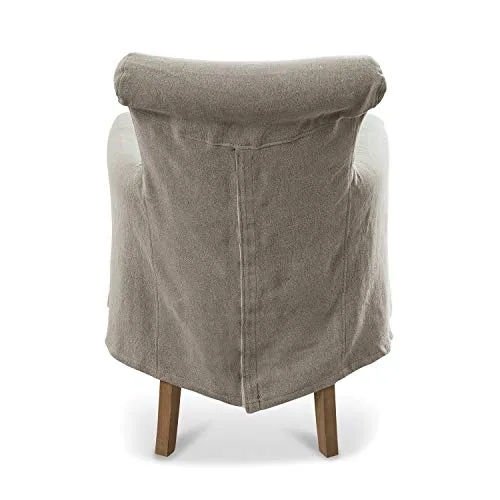 Loberon® Fauteuil Amherst - Bois de chêne, Coton - H/L/P env. 89/60/65 cm - Gris