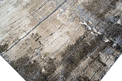 Designer Tapis Zone Tapis Contemporain Optique Mur de Pierre Tapis de Style Baroque dans Brown Beige Gris Heather Cream Größe 160x230 cm
