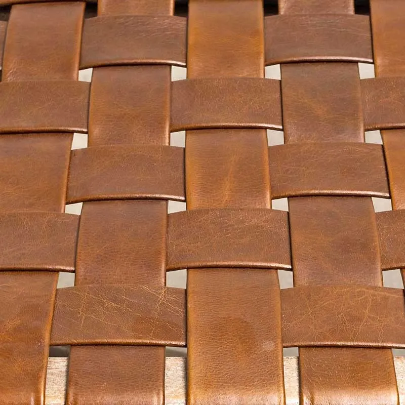 Chehoma Banc Cuir tressé Hemingway 46x46x148cm
