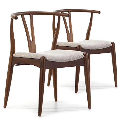 VS Venta-stock Pack 2 chaises Rustic, Couleur Noyer, Bois Massif, 55 cm (Longueur) 54,5 cm (Profondeur) 76 cm (Hauteur)