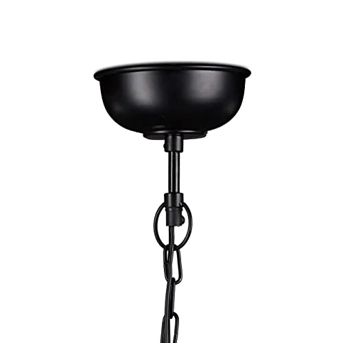 Relaxdays Lampe à suspensions style industriel Shabby luminaire de plafond métal diamètre 40,5 cm LED , noir