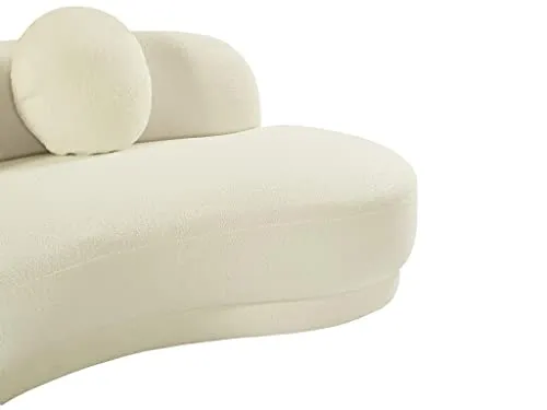 Vente-unique Canapé 3 Places en Tissu Bouclette crème ODAYA