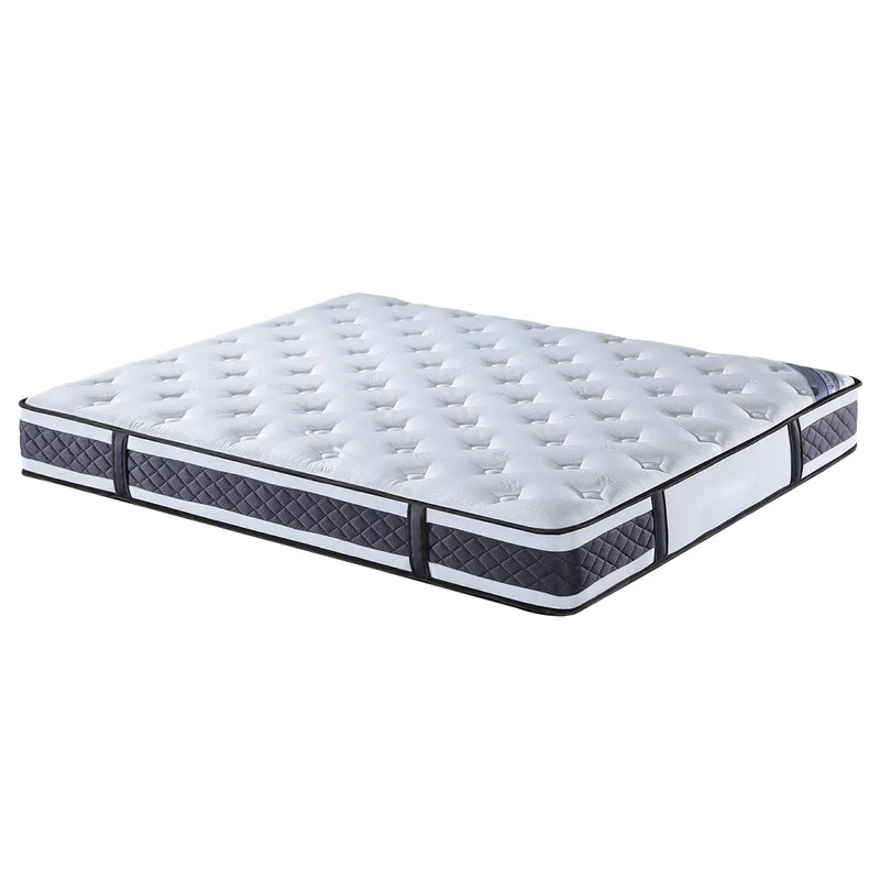 Pack Lit Double en Tissu Gris avec Tiroirs, Pieds, Tête de lit, Sommier et Matelas 160 x 200 cm Inclus - Tendance et Pratique - Vancouver