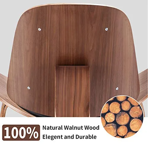 Lounge Nordic Creative Simple Designer Simple Canapé Chair Smile Airplane Shell Chaise Salle à Manger Chaises,Black Walnut Wood,Standard