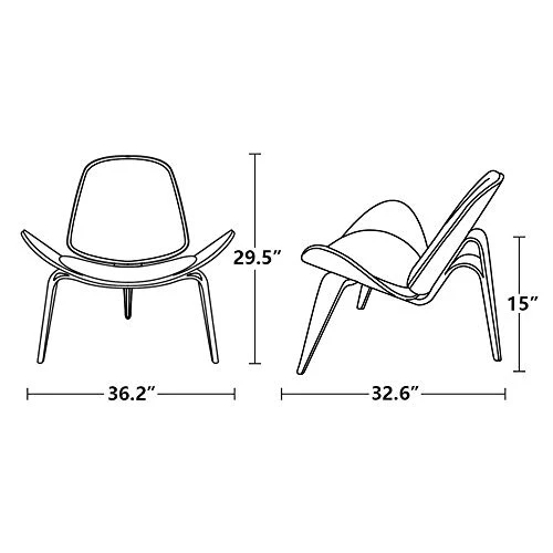 Lounge Nordic Creative Simple Designer Simple Canapé Chair Smile Airplane Shell Chaise Salle à Manger Chaises,Black Walnut Wood,Standard