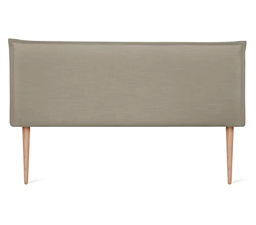 DHOME Tête de lit en Lin Naturel uni avec Bordures Tête de lit rembourrée Chambre à Coucher Moderne Top Trending (Terrain, 160x105cm avec Pieds (Lits 150/160))