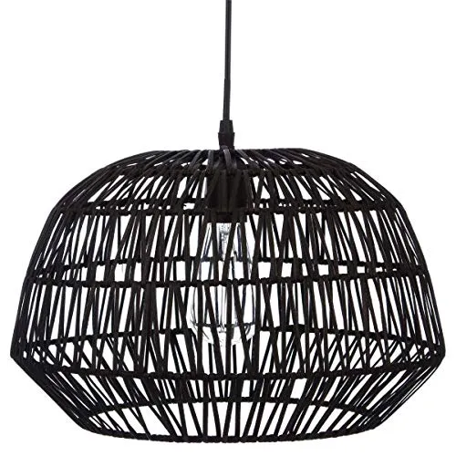 ATMOSPHERA CREATEUR D'INTERIEUR Suspension noire diamètre 38 cm hauteur 28 cm Rotin
