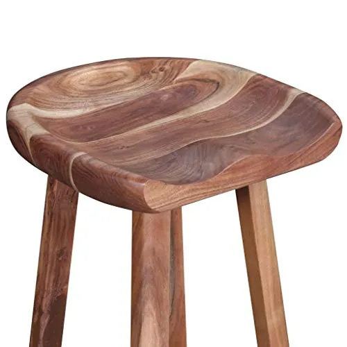 vidaXL Tabouret de Bar Tabouret Haut 2 pcs Bois d'Acacia 38 x 37 x 76 cm