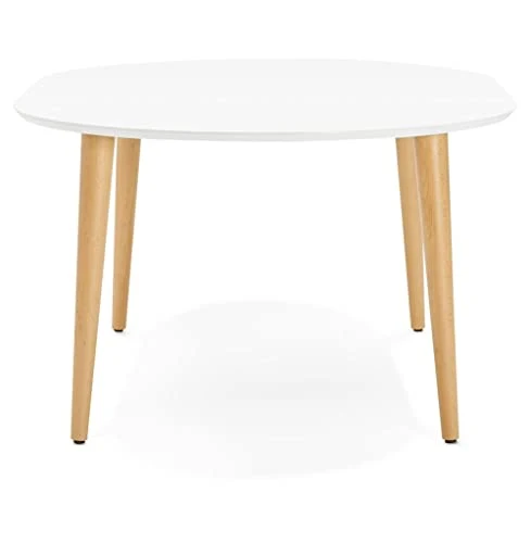 KADIMA DESIGN Chronos Table de Salle à Manger Wood Table de Cuisine en Bois Blanc (White) 120 x 200 x 75