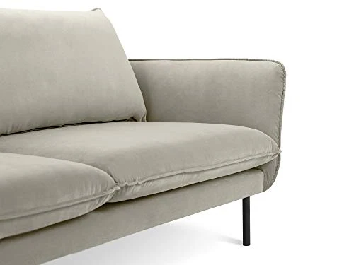 Canapé Velours, Vienna, 2 Places, Beige, 160x92x95