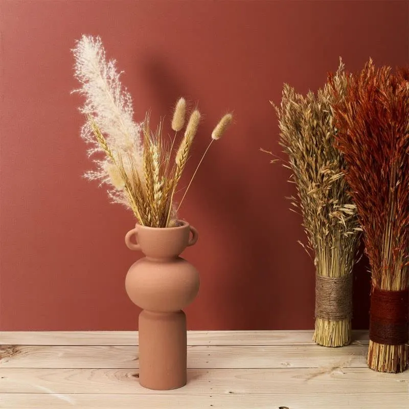 Paris Prix - Vase avec Anse Déco Arty 25cm Terracotta