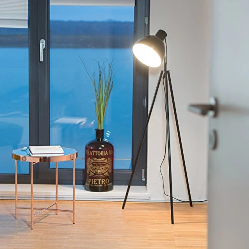 Relaxdays 10021293_46 Lampadaire 3 Pieds Luminaire Spot Projecteur 1 Feu Lampe Trépied HLP env. 130 x 53 x 53 cm, Noir, métal, 40 W, 130x53x53cm