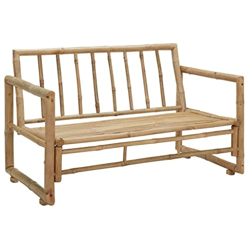 vidaXL Banc de Jardin avec Coussins Meuble d'Extérieur Banc de Patio Meuble de Jardin Banc de Terrasse Banc d'Arrière-Cour 115 cm Bambou