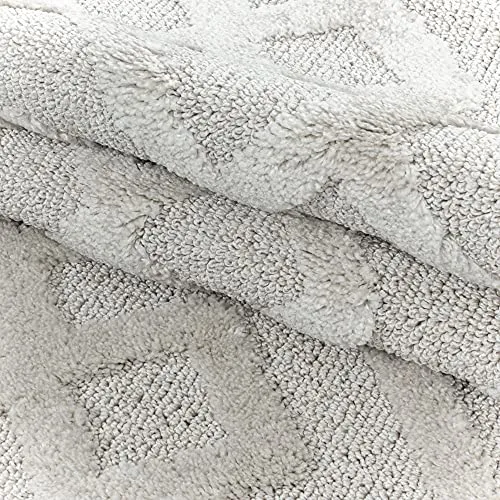 Tapis Moderne Design, élégant, Effet 3D Boho en Losange, rectangulaire, Facile d'entretien, Tapis de Salon, Taille:80 x 250 cm, Couleur : crème