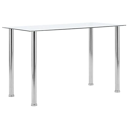 vidaXL Table à Dîner Table de Salle à Manger Table de Cuisine Repas Maison Jardin Terrasse Extérieur Transparent 120x60x75 cm Verre Trempé