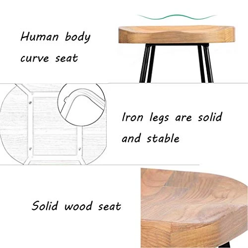 Tabouret de bar rétro Restaurant de cuisine haute Tabouret Tabouret de bar antidérapant Motif Home Tabouret 46 x 38 x 45/65/75 cm 75CM a