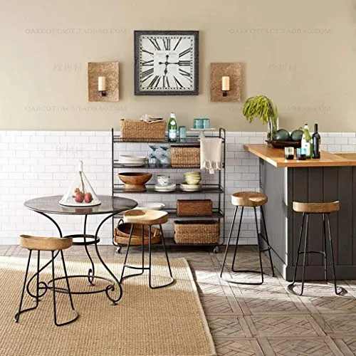 Tabouret de bar rétro Restaurant de cuisine haute Tabouret Tabouret de bar antidérapant Motif Home Tabouret 46 x 38 x 45/65/75 cm 75CM a