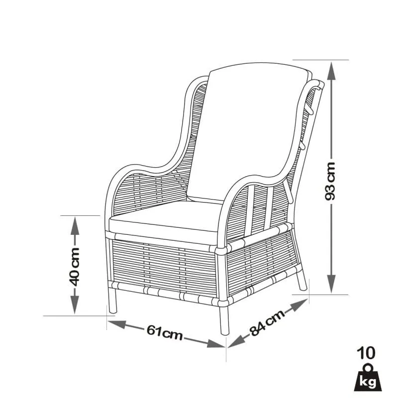 PACIFIC linea Fauteuil BRIG - Kubu/Rotin
