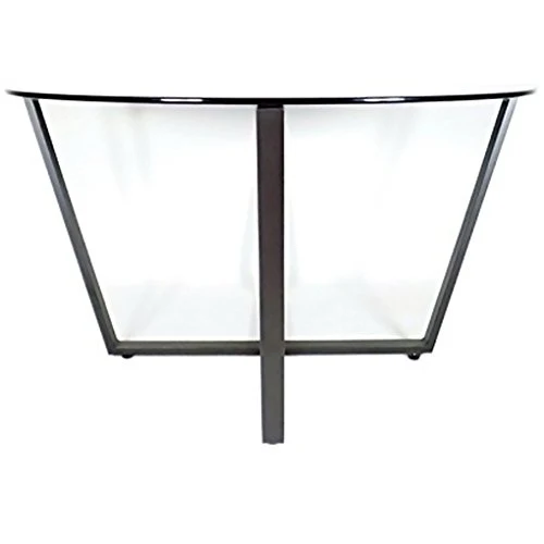 Mango Steam Table Basse Rond en Verre, Dessus Clair et Base Noire