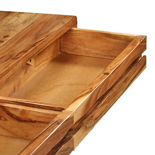 Tuduo Console avec Tiroirs poussiere d'Acacia Massif 118 x 30 x 80 cm Design Unique, Moderne et élégante Table Console entrée