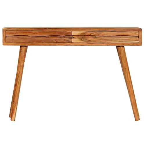 Tuduo Console avec Tiroirs poussiere d'Acacia Massif 118 x 30 x 80 cm Design Unique, Moderne et élégante Table Console entrée