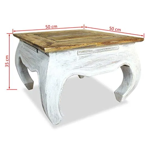 Tuduo Table latérale en Bois Massif de récupération 50 x 50 x 35 cm Design Unique, Moderne et élégante Table Console entrée