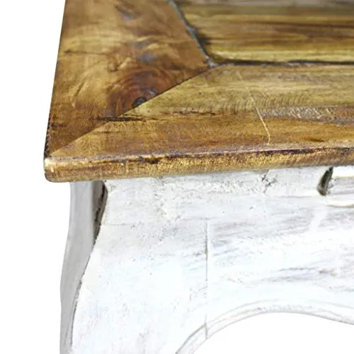 Tuduo Table latérale en Bois Massif de récupération 50 x 50 x 35 cm Design Unique, Moderne et élégante Table Console entrée