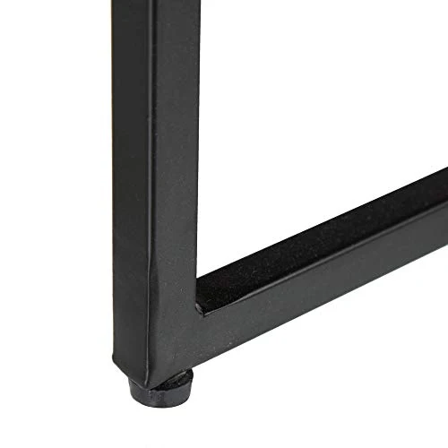 Lola Home Table Basse Ronde en métal et marbre Noir Ø 70x32 cm