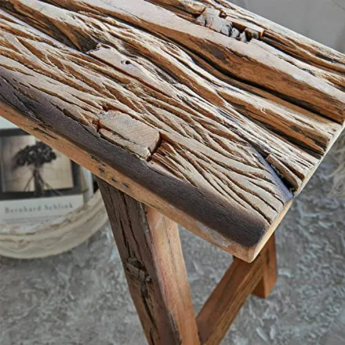 Loberon® Table d'appoint Salinquas - Bois de sal revalorisé - H/L/P env. 65/50/20 cm - Marron Vieilli
