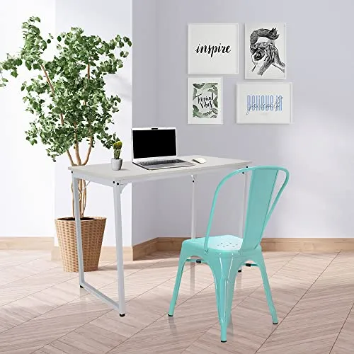 hjh OFFICE 645050 Chaise bistrot VANTAGGIO Comfort Métal Bleu Ciel, Chaise au Style Industriel, empilable