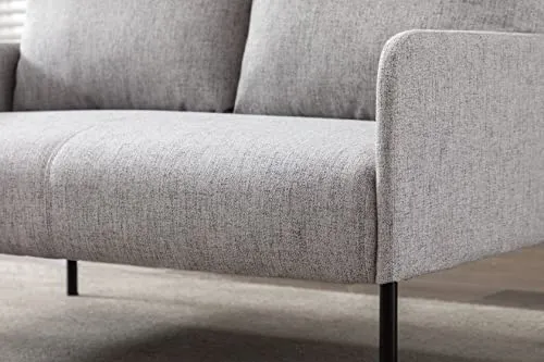 Wahson Canapé 2 Places en Lin Moderne Sofa Revêtement Tissu avec Rembourrage épais pour Salle/Chambre/Bureau/Appartement/dortoir, Gris