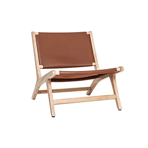 Miliboo Fauteuil Ethnique Marron et Bois Clair Bondi