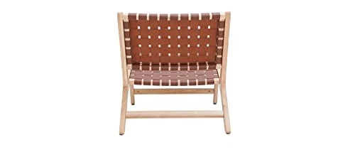 Miliboo Fauteuil Ethnique en Bois et Sangles tressées Marron Bondi